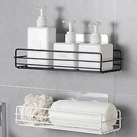 Wall Mounted Bathroom Shelf Floating Shelves Shower Hanging Basket Shampoo Holders WC Accessories Kitchen Seasoning Storage Rack miniinthebox - thumbnail