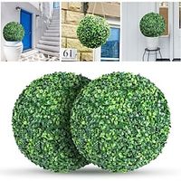 Artificial Plant Topiary Balls for Outdoor Decor, Garden Spheres Decorative, Faux Boxwood Balls Plants for The Front Door, Porch, Backyard, Patio and Wedding Lightinthebox - thumbnail