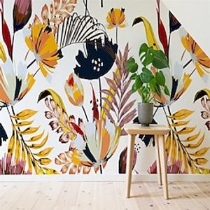 Floral Wallpaper Mural Art Deco Big Bold Flower Wall Covering Sticker Peel and Stick Removable PVC/Vinyl Material Self Adhesive/Adhesive Required Wall Decor for Living Room Kitchen Bathroom miniinthebox