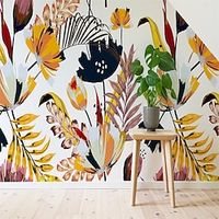 Floral Wallpaper Mural Art Deco Big Bold Flower Wall Covering Sticker Peel and Stick Removable PVC/Vinyl Material Self Adhesive/Adhesive Required Wall Decor for Living Room Kitchen Bathroom miniinthebox