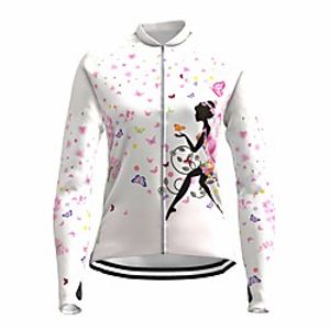21Grams Women's Long Sleeve Cycling Jersey Summer Spandex White Butterfly Bike Top Mountain Bike MTB Road Bike Cycling Quick Dry Moisture Wicking Sports Clothing Apparel  Stretchy  Athleisure Lightinthebox