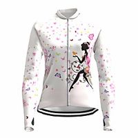 21Grams Women's Long Sleeve Cycling Jersey Summer Spandex White Butterfly Bike Top Mountain Bike MTB Road Bike Cycling Quick Dry Moisture Wicking Sports Clothing Apparel  Stretchy  Athleisure Lightinthebox - thumbnail
