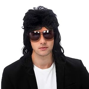 Funny mens    Wig 70S 80S wig Rock Wig  70S 80S Disco Mullet Wigs for Men Hippie Long Wavy 60S Men Wig for Party   Fancy Dress Only Wig Lightinthebox