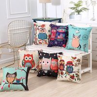Cute Owl Animal Pattern Cushion Pillowcase
