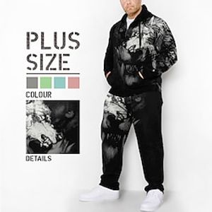 Men's Plus Size Hoodie Big and Tall Graphic Hooded Long Sleeve Spring   Fall Fashion Designer Casual Daily Sports Tops Lightinthebox