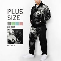 Men's Plus Size Hoodie Big and Tall Graphic Hooded Long Sleeve Spring   Fall Fashion Designer Casual Daily Sports Tops Lightinthebox - thumbnail