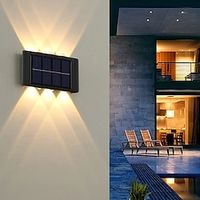6LED Solar Outdoor Wall Light Waterproof Garden Light Fence Villa Porch Balcony Yard Landscape Lighting Decoration 2/4/6pcs miniinthebox - thumbnail
