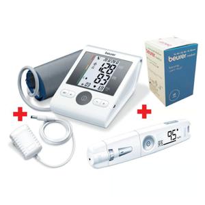 Beurer BM28 BP Monitor With adaptor +GL50 Glucomonitor + GL44/50 Strips 10s