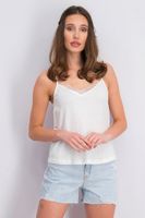 Womens Lace Back Sleeveless Top  White - thumbnail