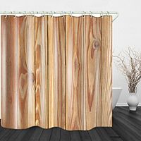 Solid fir Board Print Waterproof Fabric Shower Curtain for Bathroom Home Decor Covered Bathtub Curtains Liner Includes with Hooks miniinthebox - thumbnail