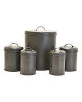 Barkley & Evans Markville Matte Charcoal Set Of 5 Metal Pet Canisters