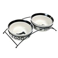 Trixie Ceramic Eat On Feet Set For Dogs - 1.6L White