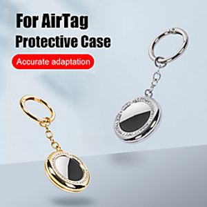 Rhinestone Protective Case For AirTags Bluetooth Locator Tracker Sleeve Anti-Lost Anti-Scratch Metal Protective Cover With Keychain For Airtags miniinthebox