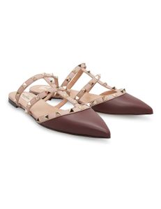 T-Bar Strap Slide Sandals - Ruby Red / Powder Pink