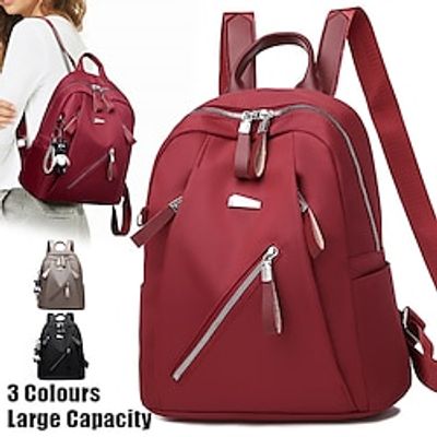 Women's Backpack School Bag Bookbag Mini Backpack Commuter Backpack School Outdoor Daily Solid Color Oxford Cloth Large Capacity Lightweight Zipper claret Black khaki Lightinthebox Women's Backpack School Bag Bookbag Mini Backpack Commuter Backpack School Outdoor Daily Solid Color Oxford Cloth Large Capacity Lightweight Zipper claret Black khaki Lightinthebox