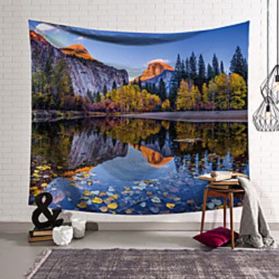 Landscape Wall Tapestry Art Decor Blanket Curtain Hanging Home Bedroom Living Room Decoration Polyester Lake Forest Lightinthebox