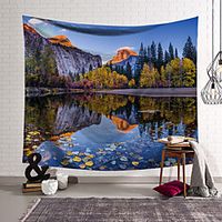 Landscape Wall Tapestry Art Decor Blanket Curtain Hanging Home Bedroom Living Room Decoration Polyester Lake Forest Lightinthebox - thumbnail