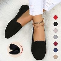 Women's Flats Soft Shoes Comfort Shoes Ballerina Walking Flat Heel Round Toe Casual Comfort Minimalism PU Solid Color Wine Black Red Lightinthebox - thumbnail
