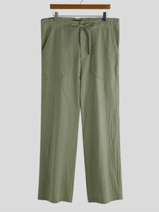 INCERUN Men Cotton Linen Breathable Loose Baggy Casual Pants