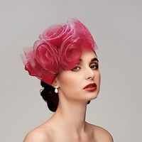 Fascinators Feathers Net Ladies Day Melbourne Cup Headpieces With Cap Headpiece Headwear Lightinthebox - thumbnail