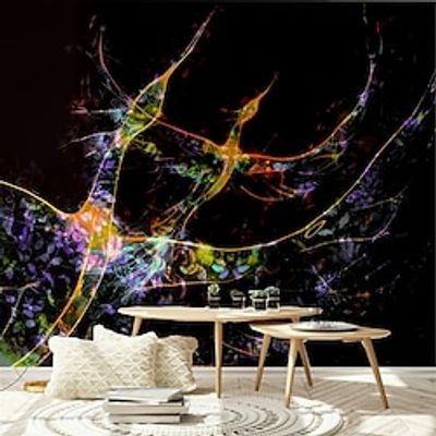 Art Deco 3D  Fluorescent Murals Dazzle With Color Classic Wall Covering Canvas Material Self adhesive Wallpaper Mural Wall Cloth Room Wallcovering miniinthebox