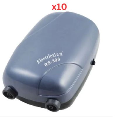 Rs Electrics Rs 2 Out Let High Quality Low Noice & Bigg Out Put Aquarium Air Pump - Power5 5 W- Max Flow 3.5 L / Min (Special Offer) - RS-390 (Pack of 10)