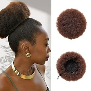 chignons Hair Bun Synthetic Hair Hair Piece Hair Extension Afro Curly Water Wave New Year Daily Daily Wear Brown Lightinthebox