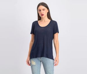 Womens Short Sleeve Plain T-Shirt  Navy Blue