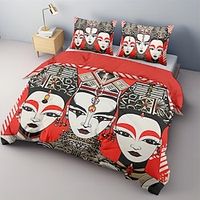 Chinese Peking Opera Style Double Bed Duvet Cover Bed Set 2-piece Set 3-piece Lightweight Soft Short Plush Set Bedding Set Ultra Soft Comforter Set Lightinthebox - thumbnail