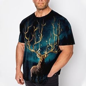 Men's Plus Size T shirt Tee Big and Tall Graphic Crew Neck Short Sleeve Spring  Summer Basic Vintage Fashion Streetwear Casual Sports Tops Lightinthebox