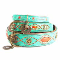 Dwam Janis Dog Collar - Turquoise/Xxxs(15-21X1.5Cm)