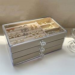 Three-Layer Transparent Acrylic Jewelry Storage Box: Multi-functional Display Cabinet for Rings, Necklaces, Bracelets, Ideal for Desktop Jewelry Storage and Display Lightinthebox