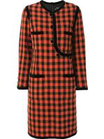 Chanel Pre-Owned tartan check dress - ORANGE