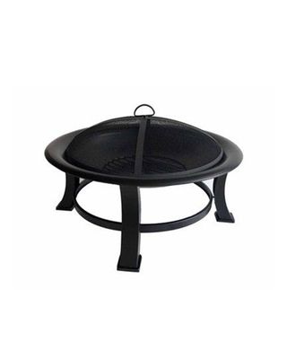 FSC Fire Pit with Screen & Poker Black