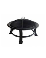 FSC Fire Pit with Screen & Poker Black - thumbnail