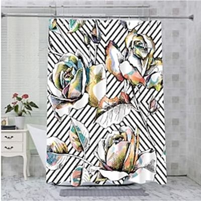 Geometry Shower Curtain with Hooks for Bathroom Door Bathroom Decor Set Polyester Waterproof 12 Pack Plastic Hooks Lightinthebox Geometry Shower Curtain with Hooks for Bathroom Door Bathroom Decor Set Polyester Waterproof 12 Pack Plastic Hooks Lightinthebox
