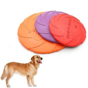 18cm Pet Dog Frisbee Rubber Floating Flying Disc Pet Products Dog Bite Training Soft Frisbee