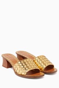 Metallic Gold Ravello Intrecciato Sandals