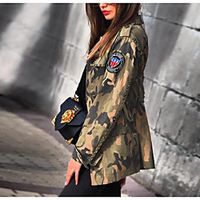 Women's Coat Casual / Daily Summer Regular Coat Shirt Collar Regular Fit Casual Jacket Pattern Others Camouflage miniinthebox - thumbnail