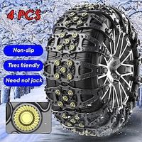 4X Snow Chains Auto Traction Aid Snow Ice Tire Spikes Snow Chain Winter Lightinthebox - thumbnail