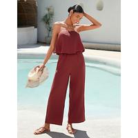 Cotton Strapless Relaxed Jumpsuit