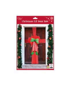 North Pole Large elf Door Bow Red