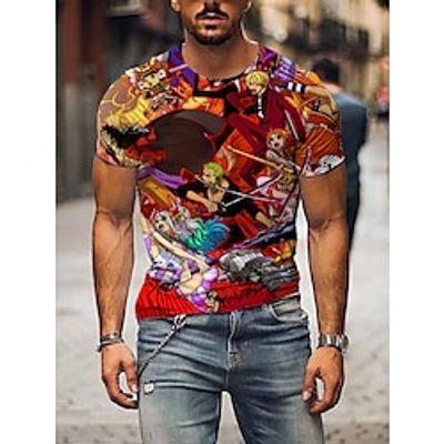 One Piece Monkey D. Luffy Roronoa Zoro T-shirt Print Graphic T-shirt For Men's Adults' 3D Print Casual Daily miniinthebox
