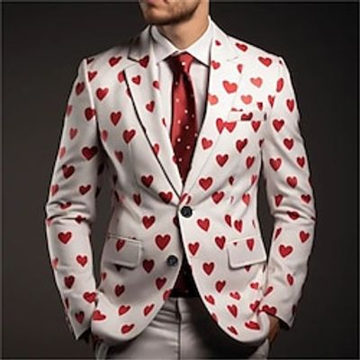 Heart LOVE Business Men's Coat Blazer Valentine's Day Work Wear to work Fall Winter Turndown Long Sleeve White Dark Navy S M L Polyester Weaving Jacket Lightinthebox Heart LOVE Business Men's Coat Blazer Valentine's Day Work Wear to work Fall Winter Turndown Long Sleeve White Dark Navy S M L Polyester Weaving Jacket Lightinthebox