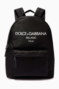 Rubberized Logo Backpack in Nylon