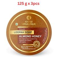 Khadi Organique Almond & Honey Loofah Soap 125G (Pack Of 3)