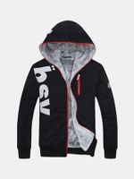 Thicken Printed Zip Up Casual Hoodies