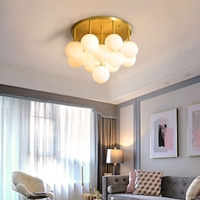 Chandelier Ceiling Light Modern for Hallway Restaurant Living Room Hanging Lamp,Nordic Chandeliers,Ceiling Light,Glass Ball Chandelier-Golden White Cover Pendant Light Home Decor Lamp Lightinthebox