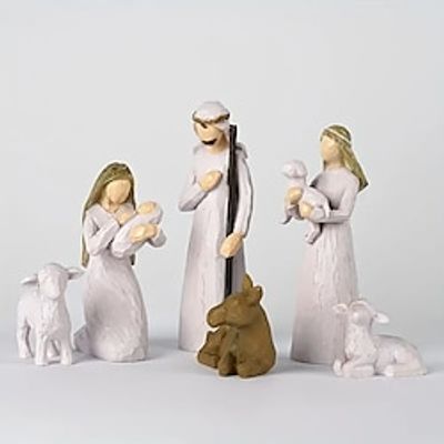 5pcs Figure Statues Set, Holiday Decorations, Bible, Christmas Decorations, Creative Decorations, As Gifts For Holidays, Weddings, Anniversaries, Placed In Living Rooms, Bedrooms, Tabletops miniinthebox