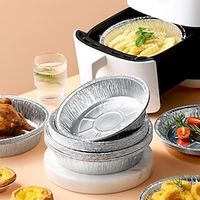 30Pcs Round Aluminum Foil Pans Disposable Containers Storing Baking Meal Prep  Oven Safe Frying Food Air Fryer Tin Cookware Roasting Lightinthebox - thumbnail